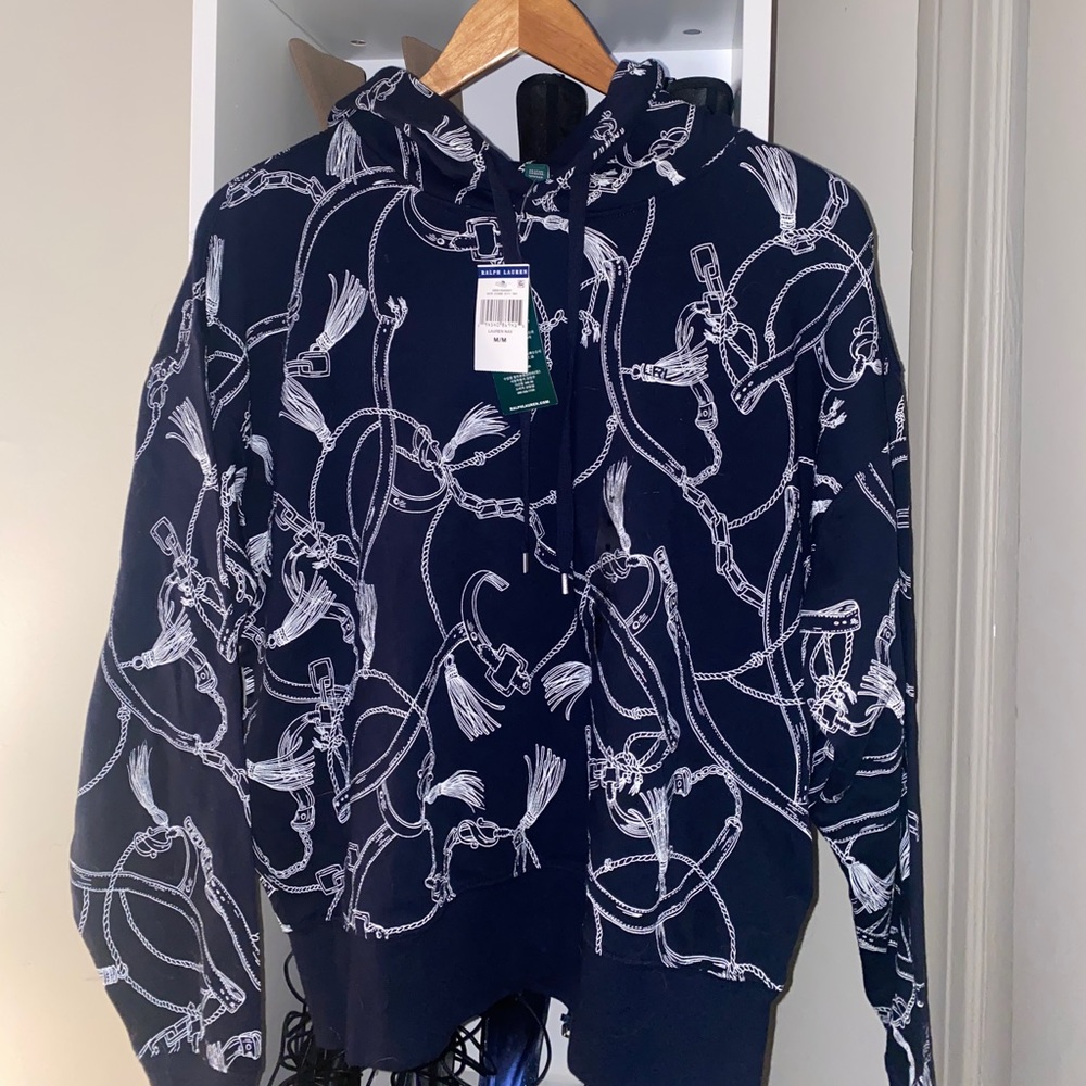 Ralph Lauren Navy & White Buckle Hoodie